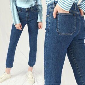 NWT Anthropologie M.i.H Niki High Rise Dark Wash Cropped Jeans Size 25